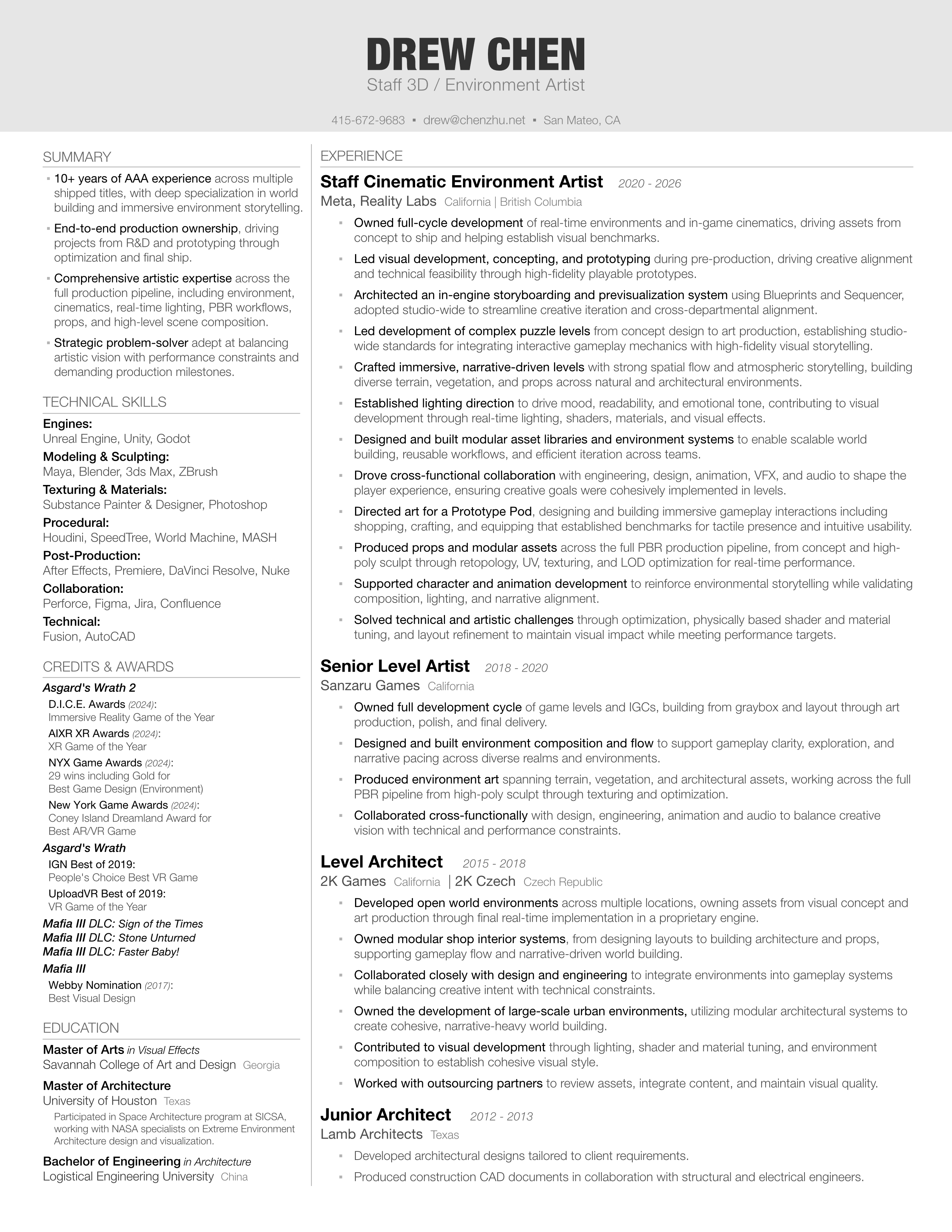 Drew Chen Resume